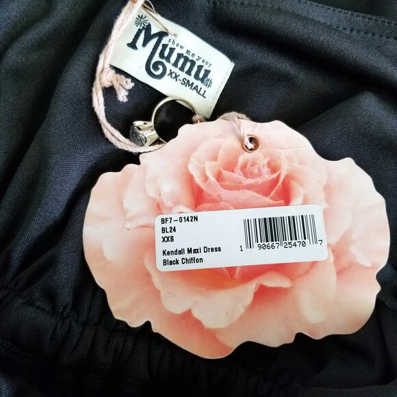 Show Me Your Mumu Kendall Bridesmaid Maxi Dress Black Size XX-Small New With Tag - Picture 2 of 10